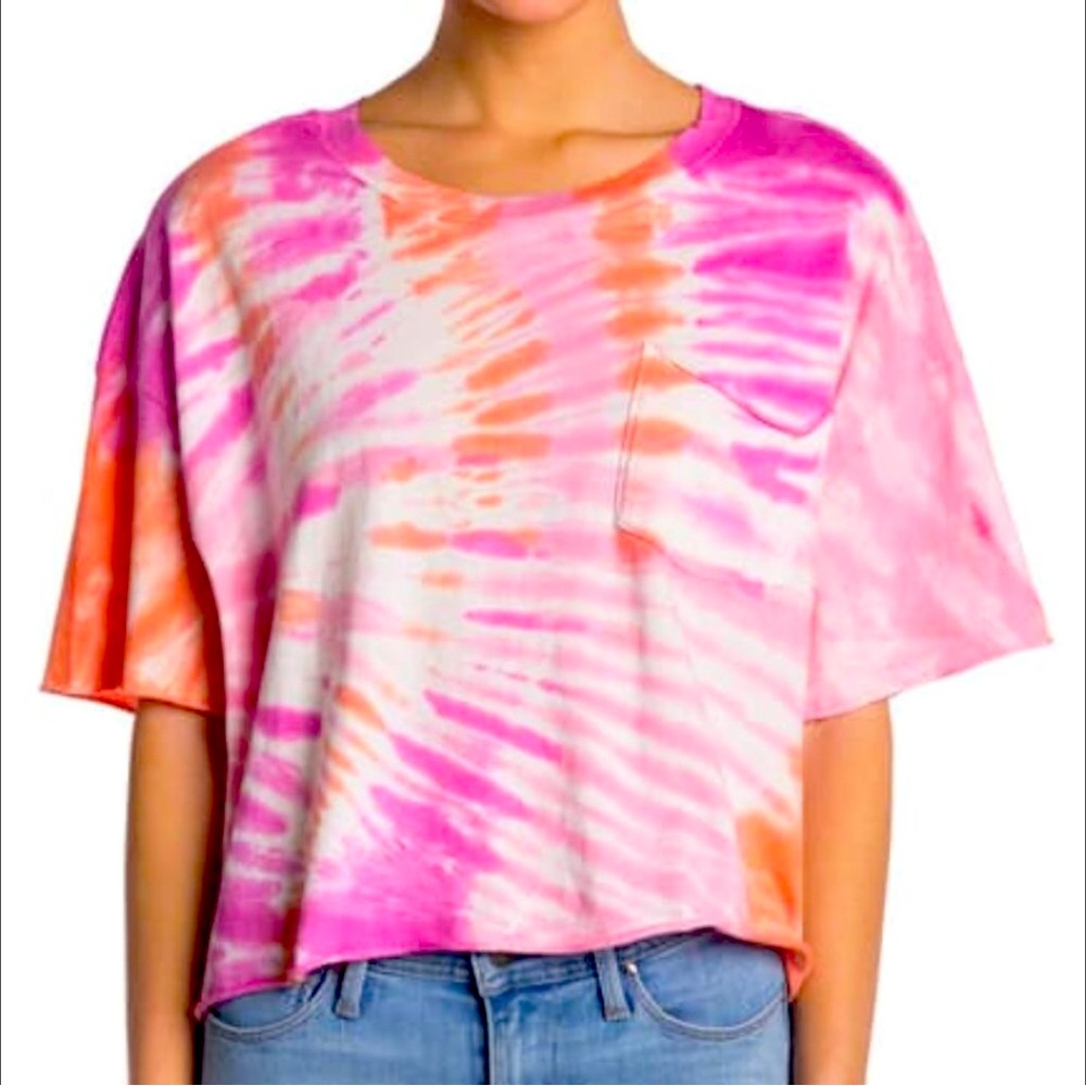 Abound Tie Dye Cropped Tee Shirt Women Color Multi Size S
